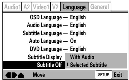 PIONEER DVJ-1000 - Einstellung der Sprache für erzwungene Untertitelanzeige (Expert-Modus) NORMAU - 1