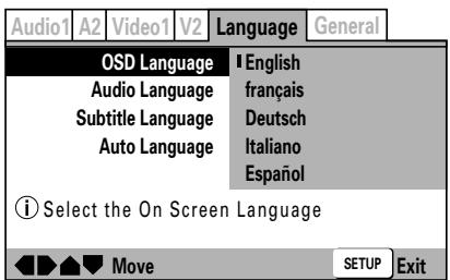 PIONEER DVJ-1000 - Einstellung der Sprache für die Einblendungsanzeigen - 1