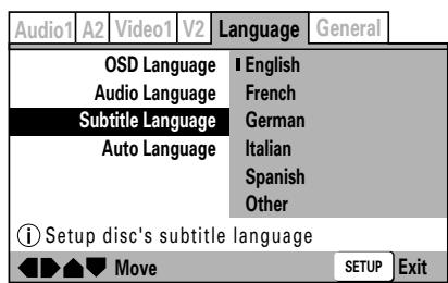 PIONEER DVJ-1000 - Sélection de "Subtitle Language" NORMAL - 1