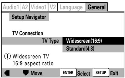 PIONEER DVJ-1000 - Select type of television connected - 1