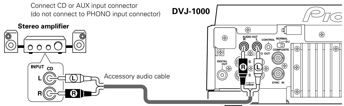 PIONEER DVJ-1000 - Connection to stereo amplifier (without DJ mixer) - 1