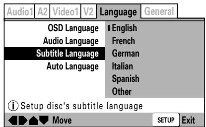 PIONEER DVJ-1000 - Wahl der Untertitelsprache NORMAL - 1