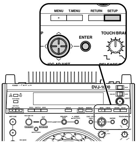 PIONEER DVJ-1000 - Verfahren zur Ausführung des Setup - 1