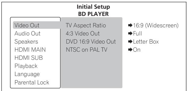 PIONEER BDP-LX91 - Sélectionnez le paramètre et changez son réglage. - 2