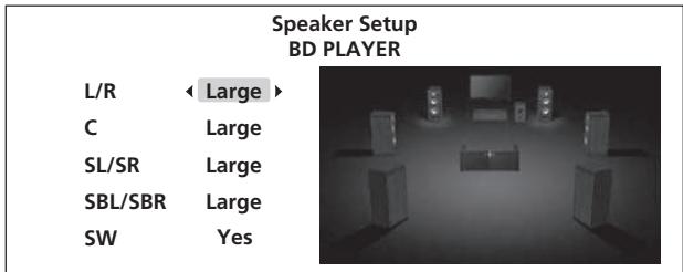PIONEER BDP-LX91 - Sélectionnez l'enceinte et changez son réglage. - 1