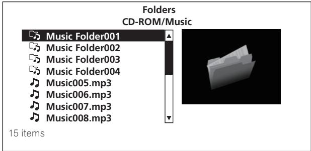 PIONEER BDP-LX91 - Sélectionnez le dossier contenant le fichier que vous voulez lire. - 1