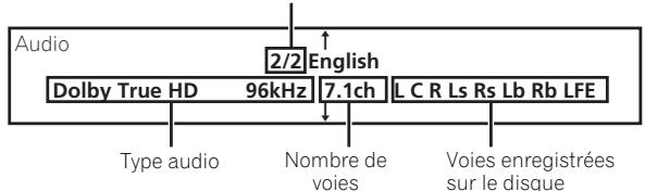 PIONEER BDP-LX91 - ▶ Pendant la lecture, appuyez sur AUDIO. - 2