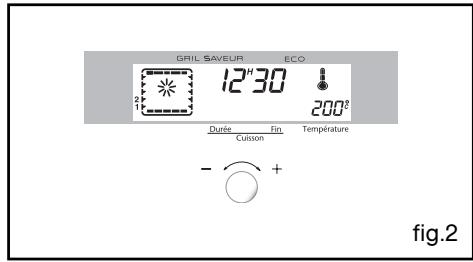 GRIL SAVEUR ECO 12°30 200° Durée Fin. Température Cuisson - + fig.2