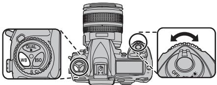 FUJIFILM FINEPIX S5 PRO - Réglage de la balance des blancs à l'aide de la touche WB et des molettes de commande - 2