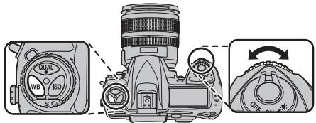 FUJIFILM FINEPIX S5 PRO - Réglage de la température de couleur à l'aide de la touche WB et des molettes de commande - 1