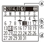 OLYMPUS VN-731PC,  VN-731PC DNS,  VN-731 PC,  VN-731 PC,  VN-731PC- DNS,  VN 731PC - Utilisation de la fonction Recherche par calendrier pour trouver un fjichier - 5