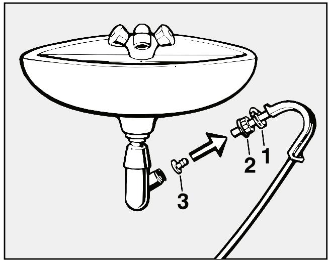 MIELE T650C - Connection to wash basin drain outlet (where appropriate) - 1