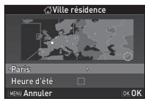 PENTAX K-S1 - Utilisez  pour sélectionner une ville. - 1