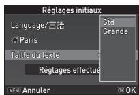 PENTAX K-S1 - Utilisez  pour sélectionner [Std] ou [Grande], et appuyez sur OK. - 1