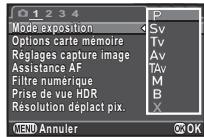 PENTAX K-3 II - Utilisation du mode USER enregistré - 2