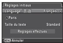 PENTAX K-3 II - Utilisation de ▲▼▲▶ pour sélectionner la langue voulue et appuyez sur @. - 1