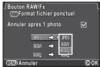 PENTAX K-3 II - Réglage du format fichier ponctuel - 1