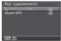 PENTAX K-3 II - Réglage d'autres fonctions pour le fonctionnement du GPS - 1