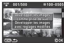 PENTAX K-3 II - Sélectionnez la méthode de réglage des paramètres et appuyez sur OK. - 1