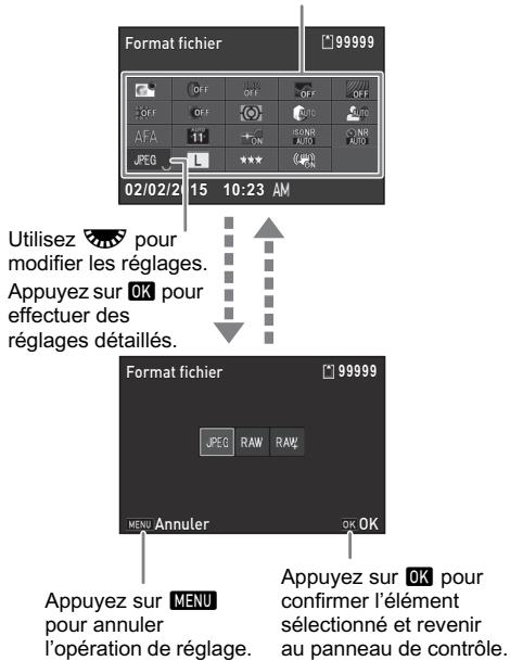 PENTAX K-S2 - Utilisation du panneau de contrôle - 1