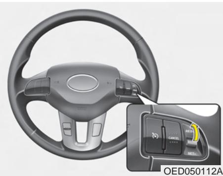 KIA - Pour accélérer momentanément avec le régulateur de vitesse activé : - 2