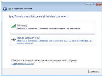 ASUS EEEBOX PC EB1007P-B0107 - Selezionare Banda larga (PPPoE) e cliccare Avanti. - 1