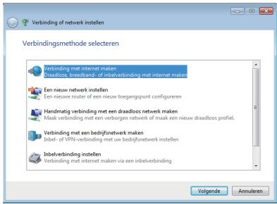 ASUS EEEBOX PC EB1033-B012G, EEEBOX PC EB1033-B014E - Selecteer Verbinding met het internet maken en klik op Volgende. - 1