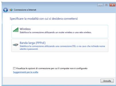ASUS EEEBOX PC EB1033-B012G, EEEBOX PC EB1033-B014E - Selezionare Banda larga (PPPoE) e cliccare Avanti. - 1