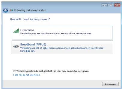 ASUS EEEBOX PC EB1033-B012G, EEEBOX PC EB1033-B014E - Selecteer Breedband (PPPoE) en klik op Volgende. - 1