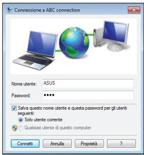 ASUS EEEBOX PC EB1033-B012G, EEEBOX PC EB1033-B014E - Inserire nome utente e password. Premere Connetti per collegarsi a Internet. - 1