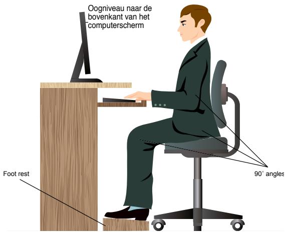 ASUS ESSENTIO CP6230-FR001S - Juiste houding bij het gebruik van uw Desktop PC - 1