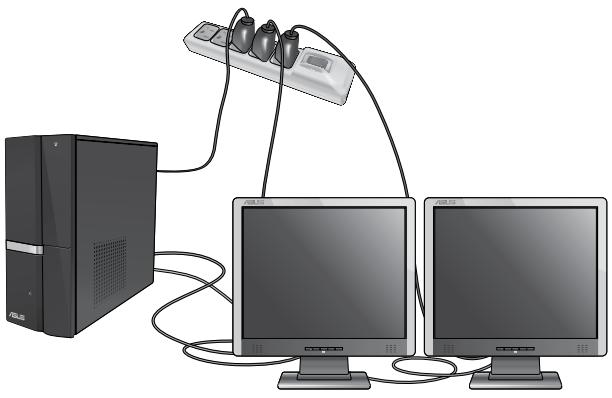 ASUS ESSENTIO CP6230-FR001S - So richten Sie mehrere Anzeigegeräte ein: - 1