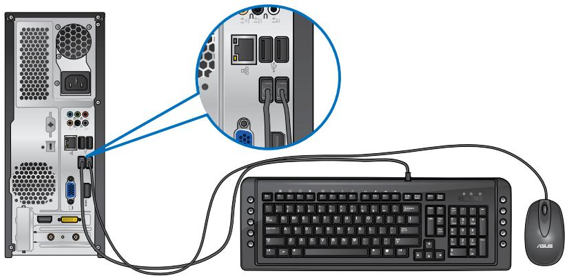 ASUS ESSENTIO CP6230-FR001S - Connessione di una tastiera e di un mouse USB - 1