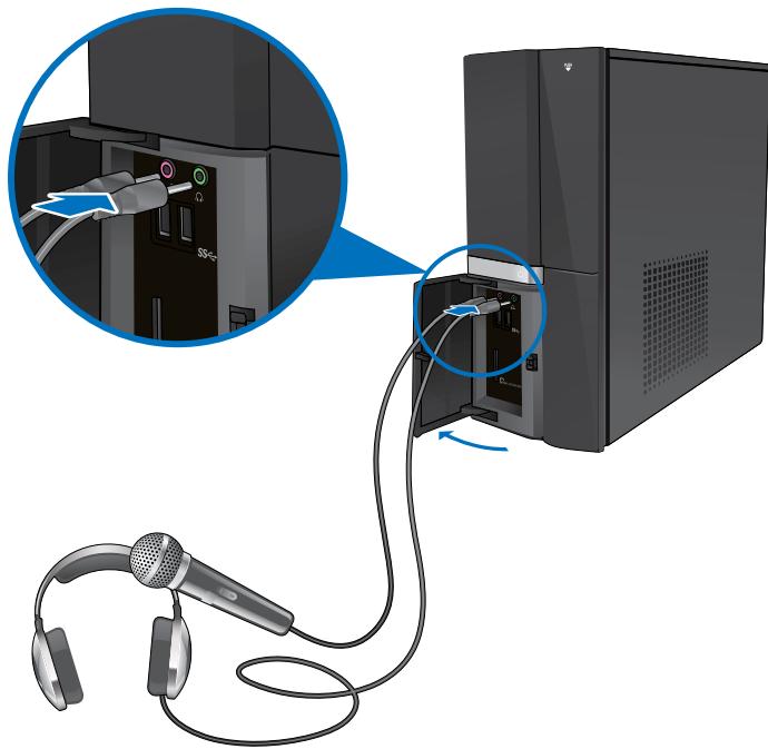 ASUS ESSENTIO CP6230-FR001S - Conexión de uno auriculares y un micrófono - 1