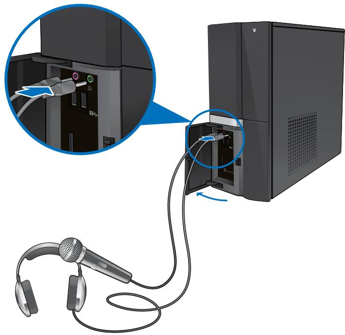 ASUS ESSENTIO CP6230-FR001S - Connector un casque audio ou un micro - 1