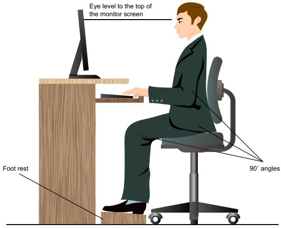 ASUS ESSENTIO CP6230-FR001S - Proper posture when using your Desktop PC - 1
