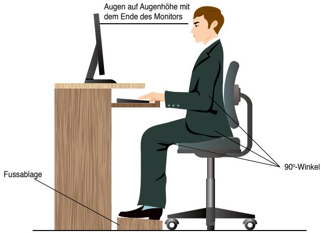 ASUS ESSENTIO CP6230-FR001S - Richtige Sitzhaltung beim verwenden des Desktop PCs - 1
