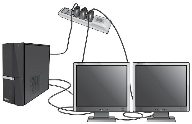 ASUS ESSENTIO CP6230-FR001S - Ga als volgt te werk om meerdere schermen in te stellen: - 1