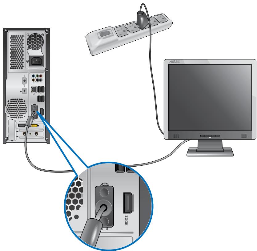 ASUS ESSENTIO CP6230-FR001S - To connect an external monitor using the onboard display output ports: - 1