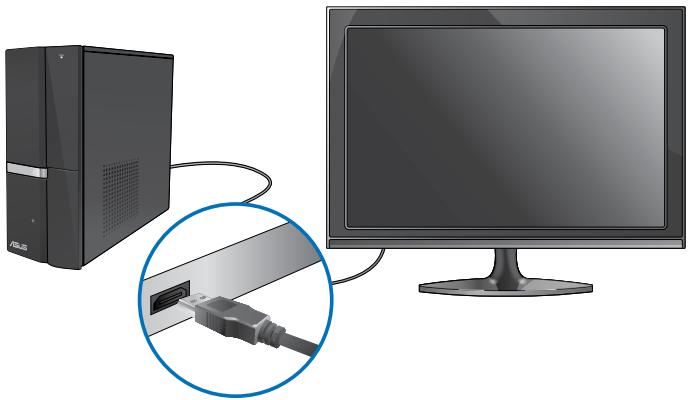 ASUS ESSENTIO CP6230-FR001S - Een HDTV aansluiten - 2