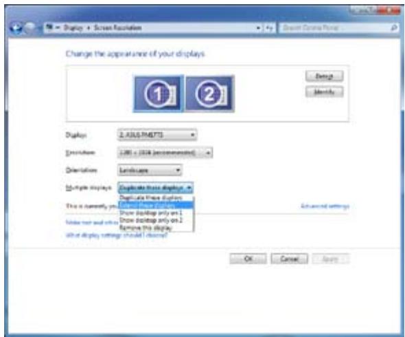 ASUS ESSENTIO CP6230-FR001S - Per impostare la configurazione multischermo: - 3