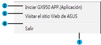 ASUS GX950,  GX950 - Menu da barra de tarefas - 1