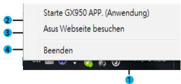 ASUS GX950,  GX950 - Taskleisten-Menu - 1