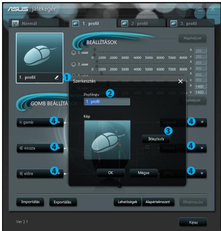 ASUS GX950,  GX950 - 1-es profl menu - 1