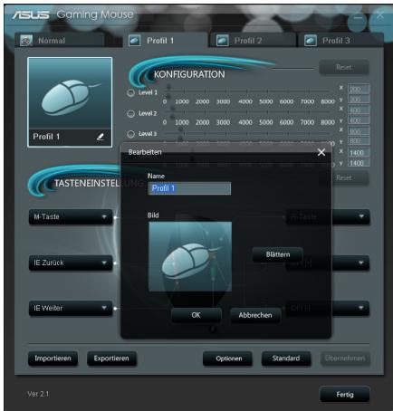 ASUS GX950,  GX950 - Profil 1 Menu - 1