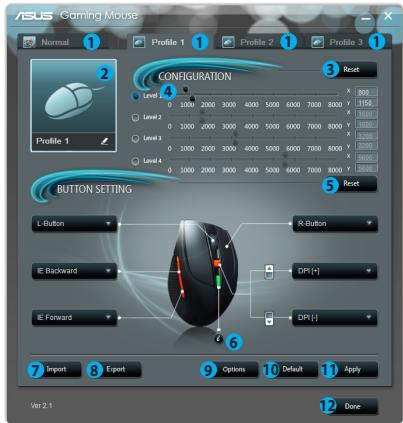 ASUS GX950,  GX950 - Hlavná ponuka - 1