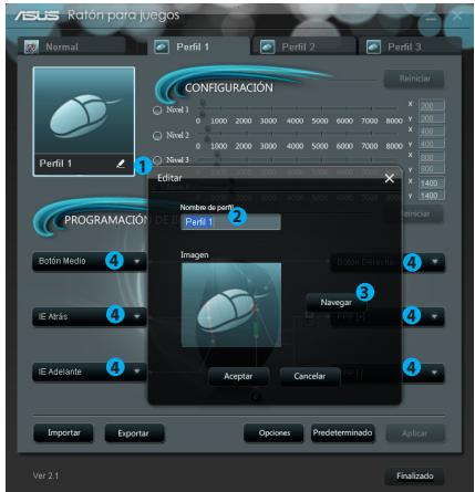ASUS GX950,  GX950 - Menu de Perfil 1 - 1