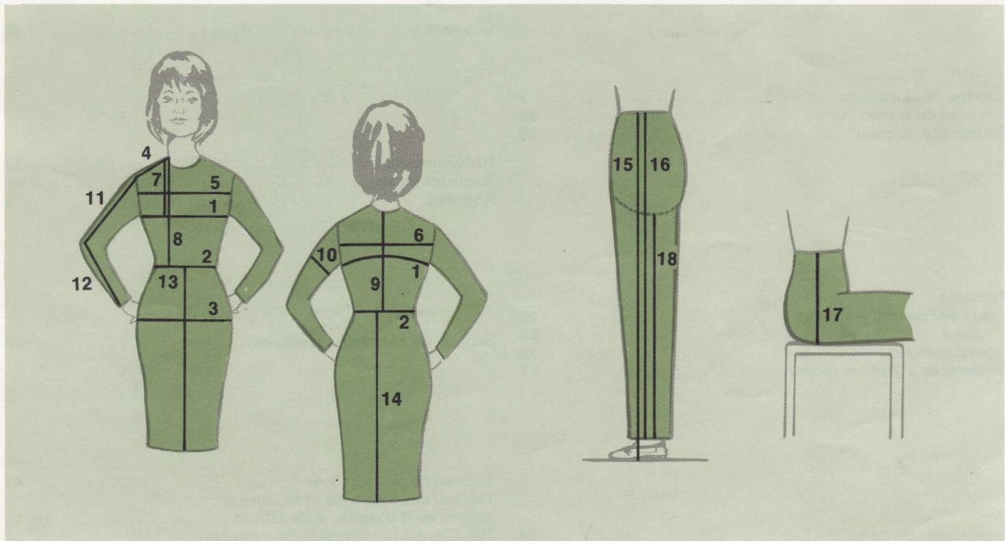 SINGER 784 - Tableau de mesures pour pantalons - 1