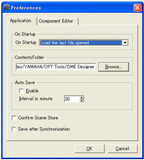 YAMAHA DMEDESIGNER - Onglet [application] - 1