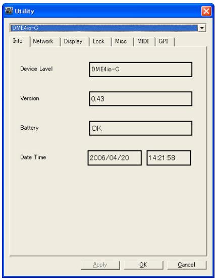 YAMAHA DMEDESIGNER - Onglet info - 1